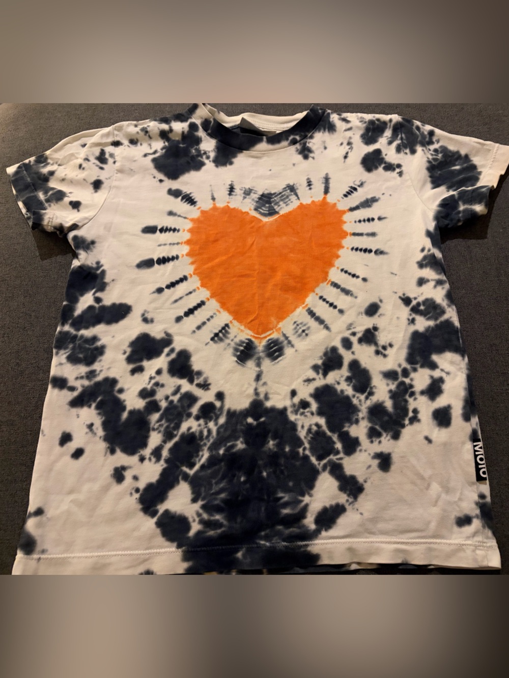 Molo Orange Heart Tie-Dye Short Sleeve Tee